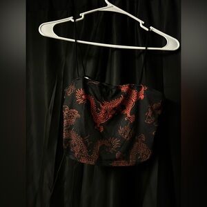 SHEIN Black and Red Dragon Print Women's Bag